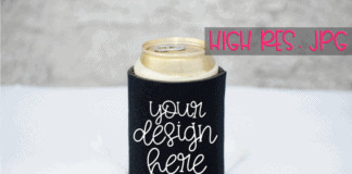 Free Mockup of a Can Holder