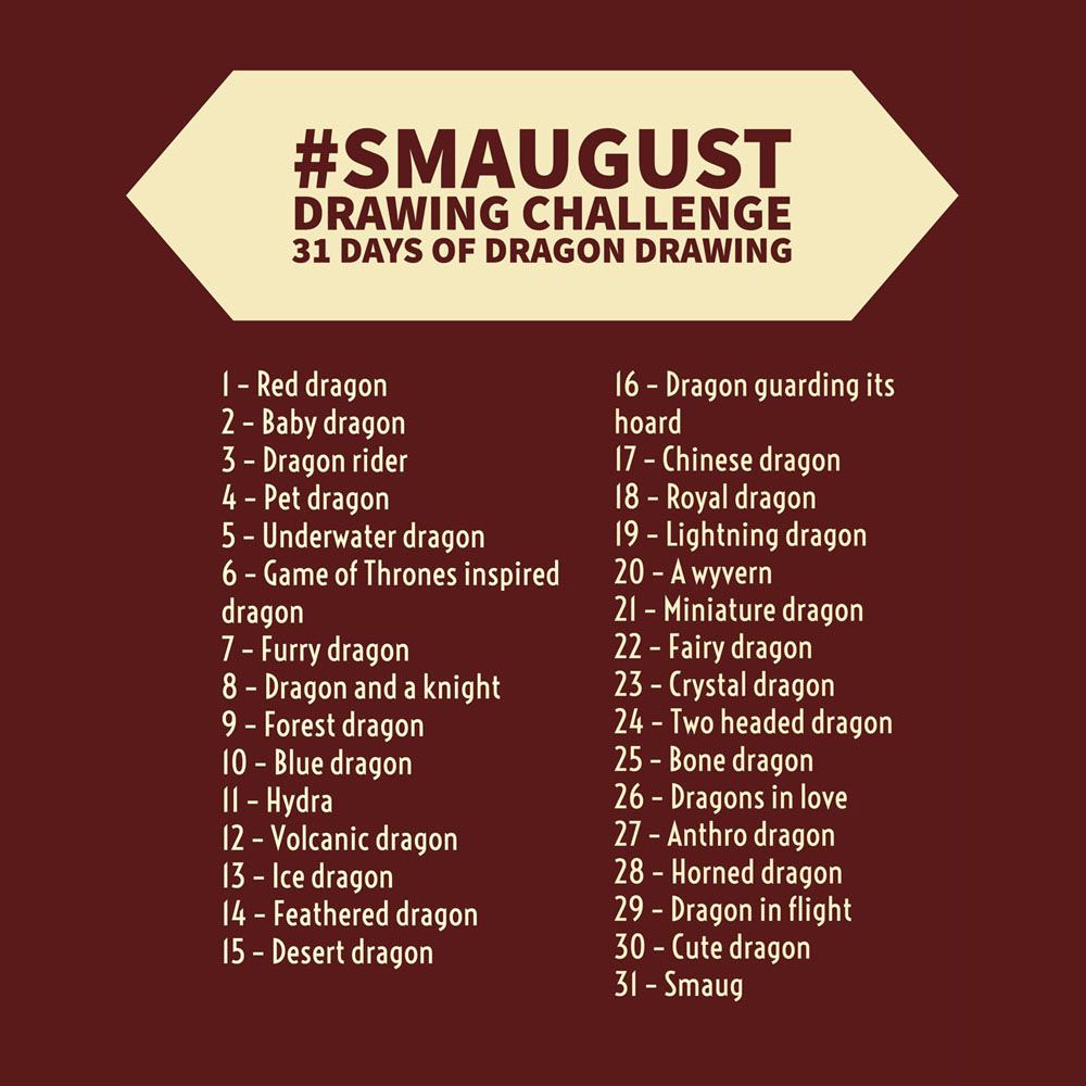 Smaugust - Smaugust Prompt List