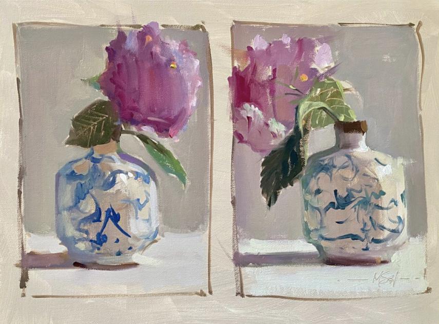 Marjorie Stewart Hicks - painting of vase with flower