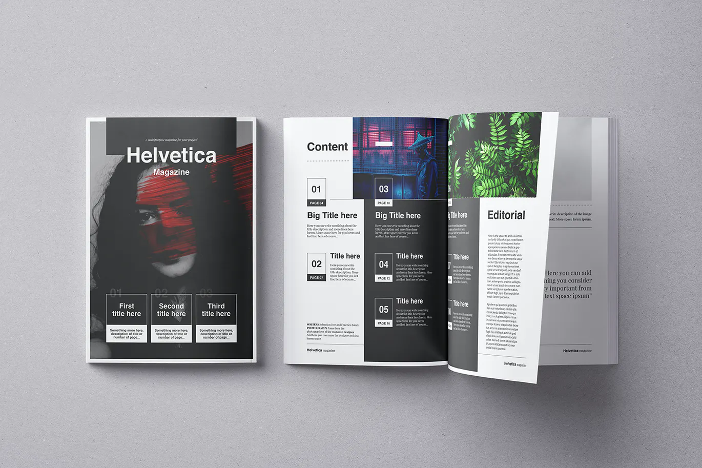 Helvetica Magazine Template