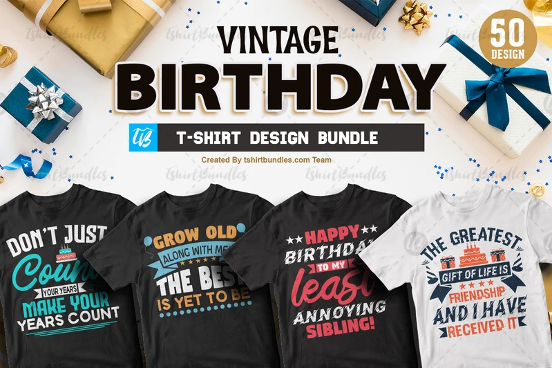 Vintage Birthday T-shirt Designs tshirtbundles