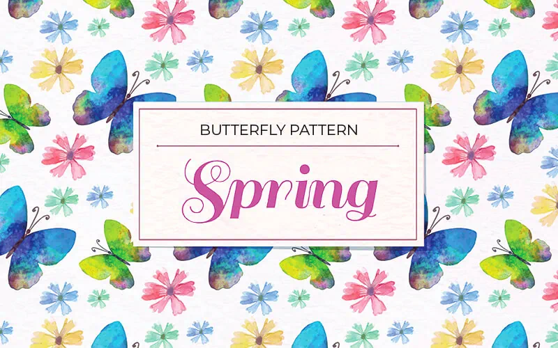 Free butterfly and flowers pattern