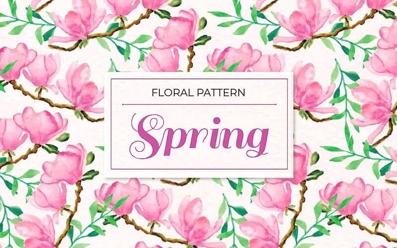 Free Floral Pattern Pink