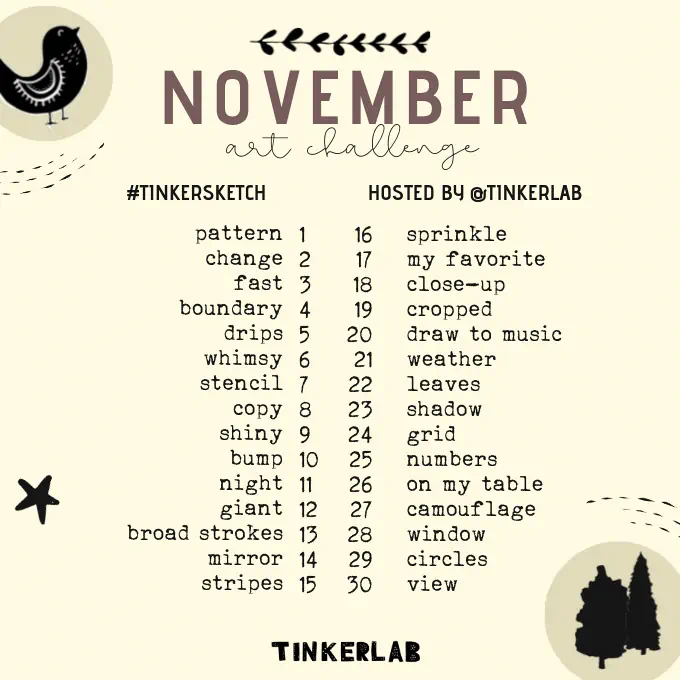 November Art Challenge TinkerLab