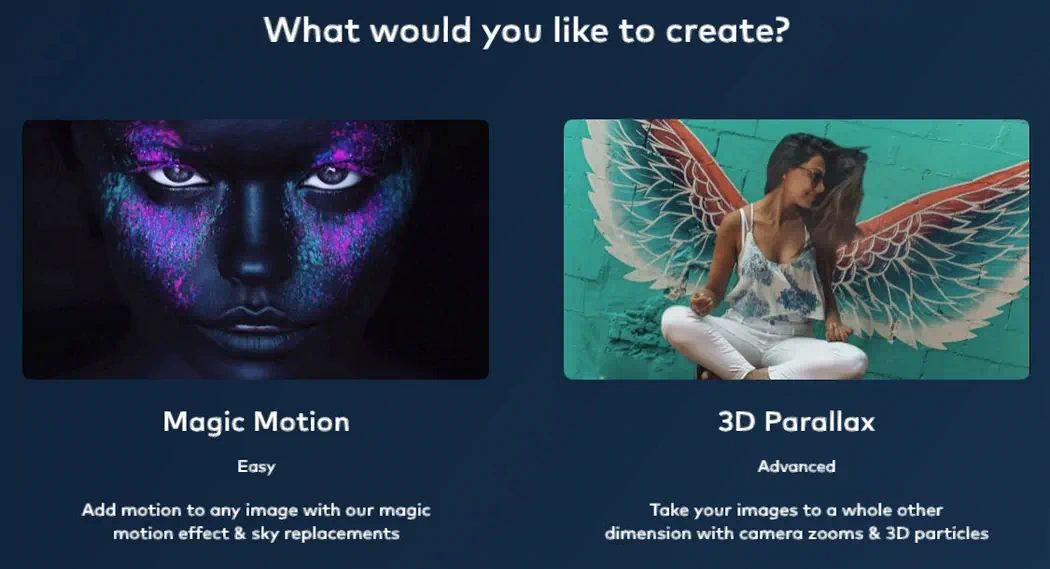 create Magic Motion or 3d Parallax with photovibrance