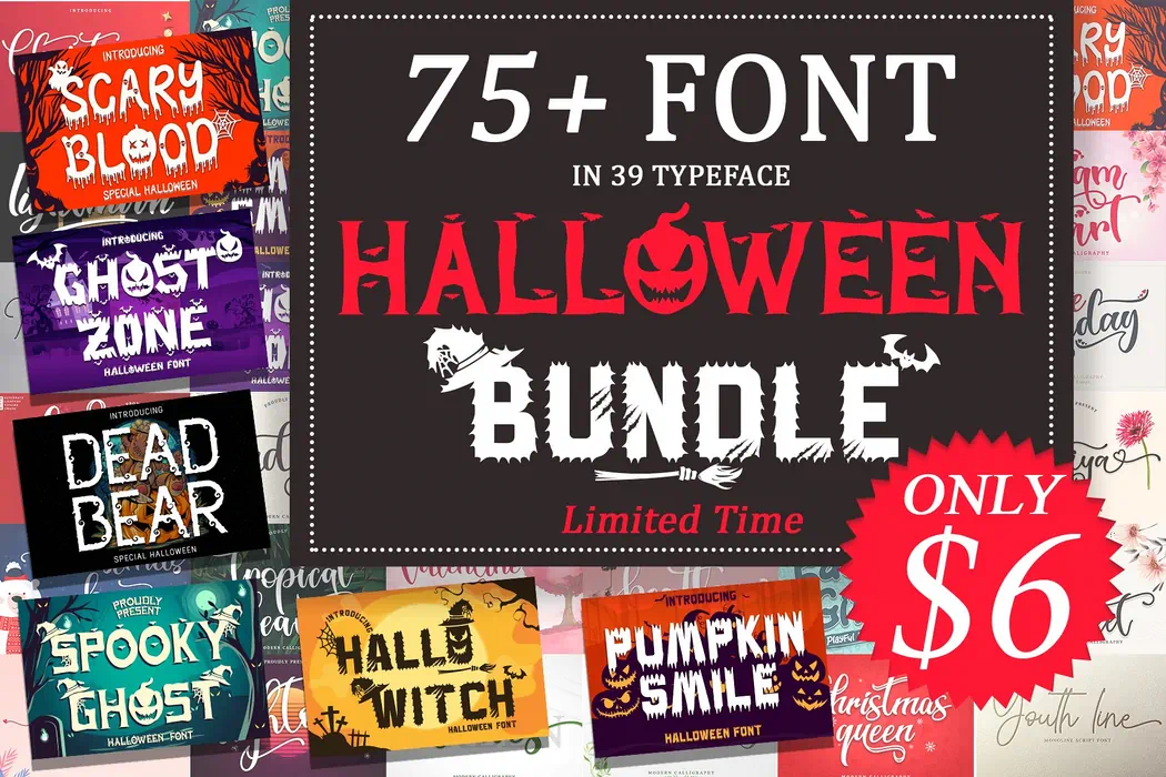 75+ fonts for Halloween