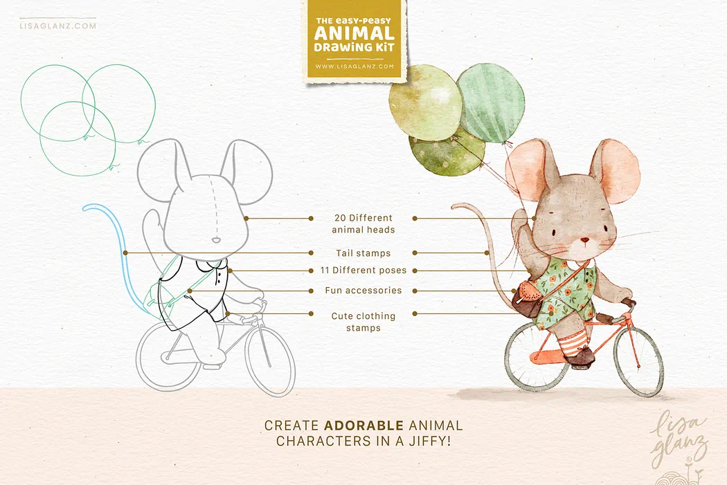 Animal Drawing Kit contents